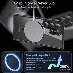 Magnetic Case & Screen Protector for Samsung Galaxy S24 Ultra Shockproof Slim