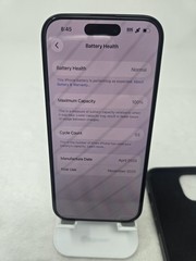 Apple iPhone 15 – 128GB Unlocked – Black – 100% Battery Health