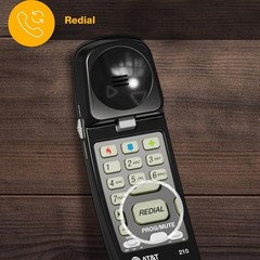 AT&T 210 Basic Trimline Corded Phone, No AC Power Required Wall-Mountable Black