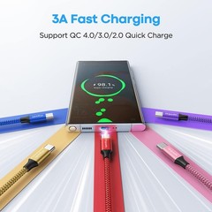 USB C Cable 2ft, 5-Pack USB to USB C Charger Cable, Fast Charging Cord Type C