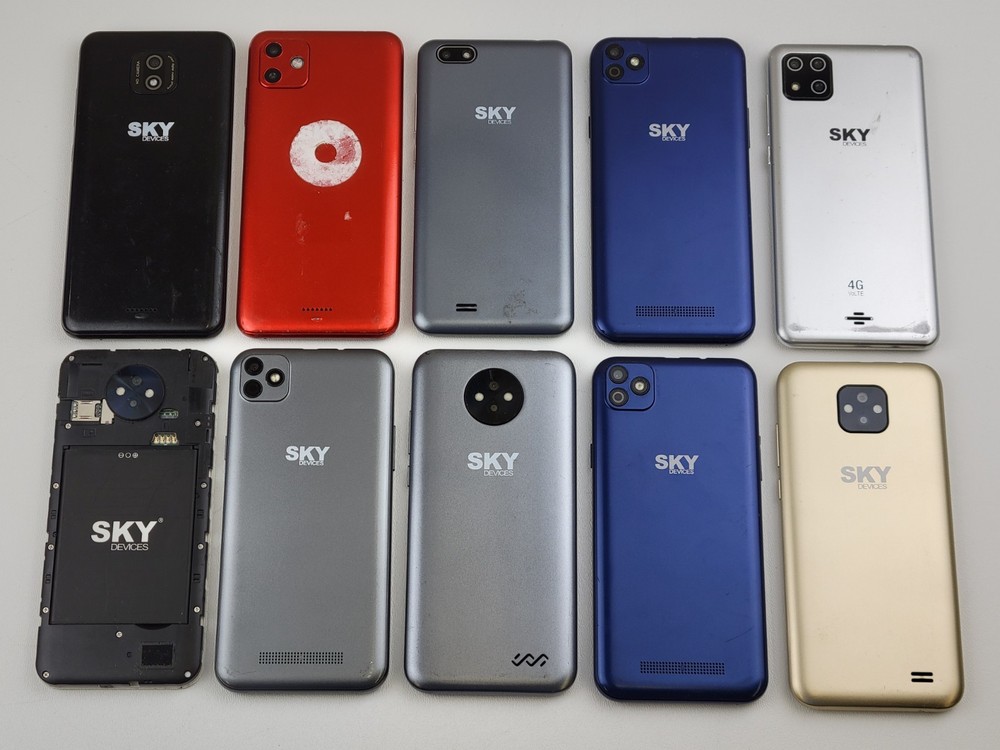 (Lot of 10) *REPAIR* MIXED MODEL SKY Devices (GSM Unlocked) Dual SIM Smartphones