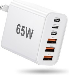 USB C Charger Block, 65W Fast Charging, 6-Port USBC Charging Block, Multiport Po