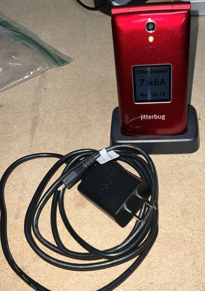 ALCATEL OneTouch Jitterbug 4043S Flip Phone RED – Seniors w/ Big Buttons NICE!!
