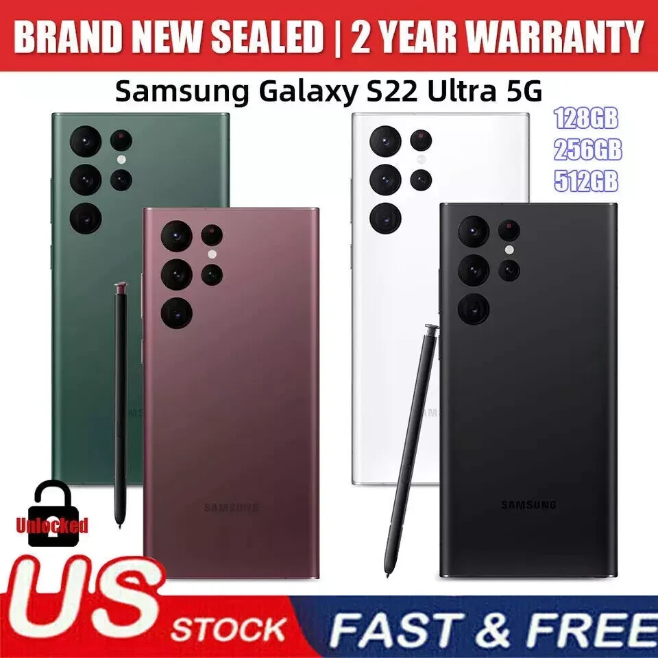 📱New Samsung Galaxy S24 Ultra/S23 Ultra/S22 Ultra 5G 128GB 256GB 512GB Unlocked