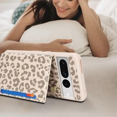 Google Pixel 7 Pro Case with Card Holder, Wallet Phone Case for Women Men (Beige