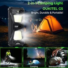 OUKITEL G5 Rugged Phone 16GB/64GB Android 14 6300mAh Dual SIM 4G Camping Light