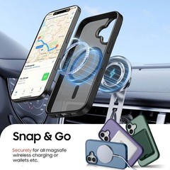 Magnetic for iPhone 16 Case, Detachable Magnetic Wallet with Card Holder, Black