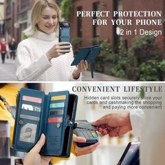 1. For Samsung Galaxy Z Flip 3 Case Wallet Detachable RFID Blocking Card Holder