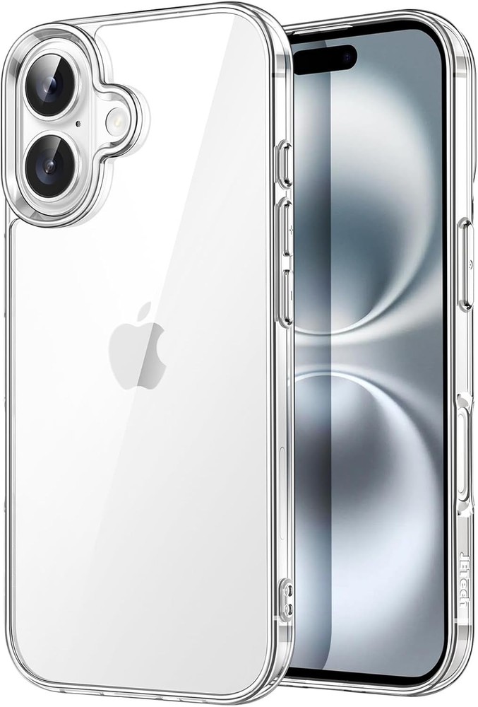 Case for iPhone 16 6.1-Inch, Non-Yellowing Shockproof Phone Bumper Cover, Clear