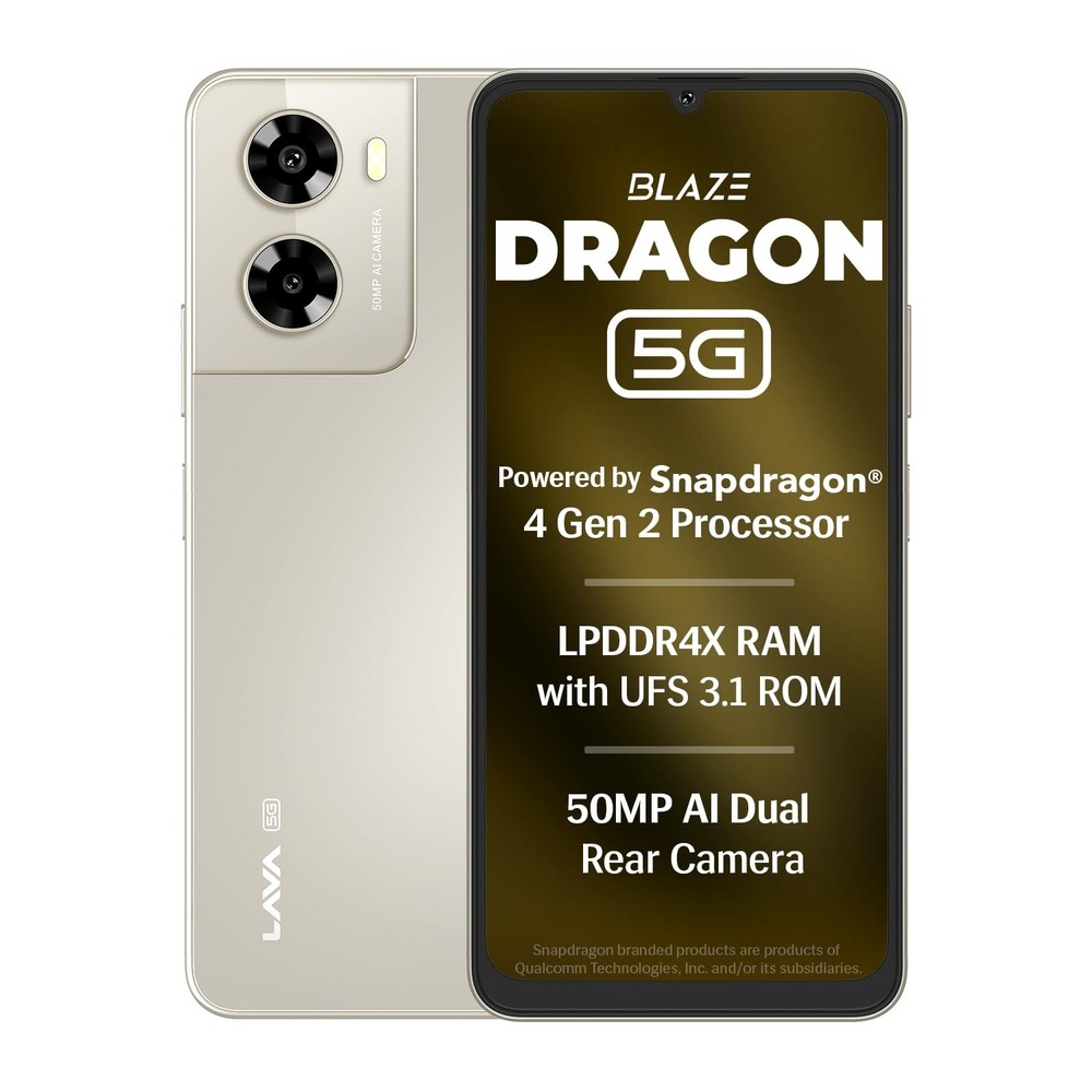 Lava Blaze Dragon (Golden , 4+4*GB RAM, 128 GB)|Snapdragon 4Gen2 Global Version
