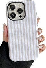 iPhone 15 Pro Max Case Cute Aesthetic Striped Phone Case for Women Girl Shockpro