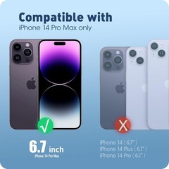Case & Screen Protector for iPhone 14 Pro Max 6.7 Inch Slim Full-Body Stylish