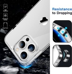 Case for iPhone 14 Pro 6.1-Inch, Non-Yellowing Shockproof Bumper Cover, Clear Ba