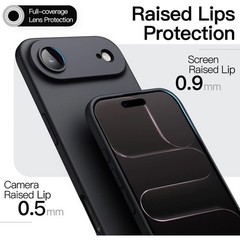 Ultra-Thin Slim Case for iPhone 17 Air, Matte Black, Lightweight, Lens Protectio