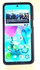 Used LG K92 5G LM-K920AM – 128GB – Titan Gray – spiderweb like crack at bottom