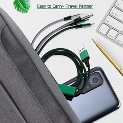 Multi Charging Cable 4Ft 2-Pack, Nylon Braided 4 in 1 USB with 2 Type C/2 Micro