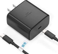 45W Super Fast USB-C Block Charger for Samsung Galaxy S25, S24 10ft