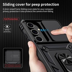 Samsung Galaxy A16 5G Case with Camera Lens Cover, 10 FT Drop Protection, Black