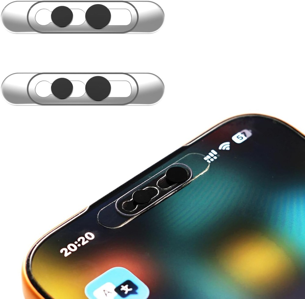 2 Pack Front Camera Privacy Cover, Transparent, Compatible with iPhone 17/16/15/