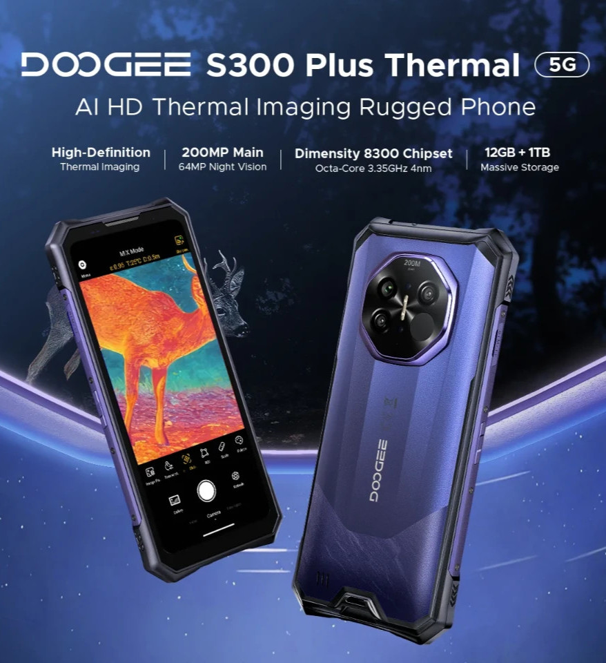 Doogee S300 Plus Thermal 5G 6.78″(12+36)/1TB Walkie Talkie 11000mAh By FedEx