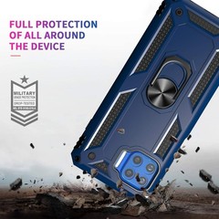 For Moto One 5G Case, Motorola UW with 2 Tempered Glass Screen Protectors Blue