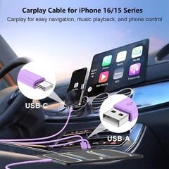 40W Dual Port USB-C Fast Charger Adapter for iPhone 17 16 15, 2x6FT Cable
