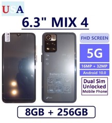 MIX 4 – 6.3″ SmartPhone 8GB+256GB Android 10.0 Dual Sim Unlocked Mobile [Black]