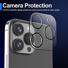 3PCS Screen Protector & Camera Lens Protector for iPhone 15 Pro Max 6.7 Inch Cas