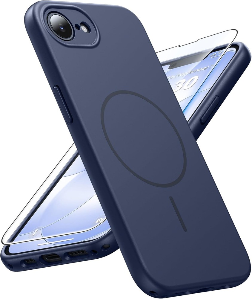 iPhone 17e & iPhone 16e Case: Solid Matte Magnetic Phone Cover with Full Camera