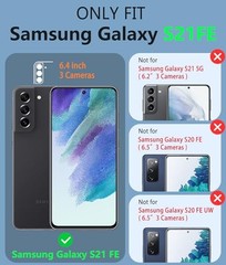 Galaxy S21 FE 5G Case – Dual Layer Heavy Duty Shockproof Cover for 6.4inch Black