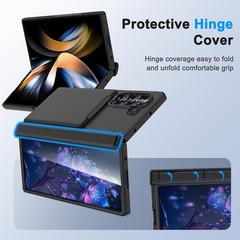 1. For Galaxy Z Fold 6 Case Wallet Credit Card Holder Kickstand Hinge Protection