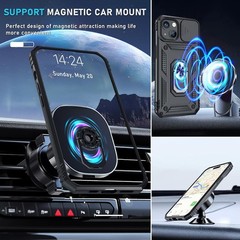 Case & Screen Protector for iPhone 15 Heavy Duty Shockproof Full Body Black