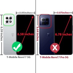 T-Mobile Revvl 7 5G Case with Tempered Glass Screen Protector and Kickstand