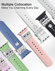 13 Pieces Silver Watch Band Charms with 10 Decorative Rings & 3 Decoration for A