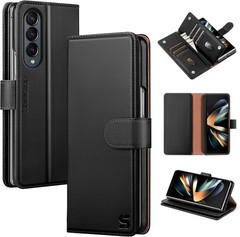 RFID Blocking PU Leather Wallet Case for Samsung Galaxy Z Fold 4, Card Holder, B