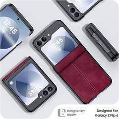 Red Case with Built-in Screen Protector for Samsung Galaxy Z Flip 6 & 7 FE
