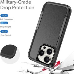 Designed for iPhone 15 Pro Max Case, Heavy Duty Shockproof Dustproof Cover, Blac