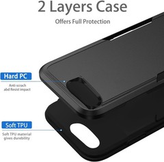 iPhone SE 2020/2022 Case, Heavy Duty Shockproof Protection, 4.7-inch – Black