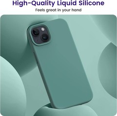 Silicone Slim Thin Shockproof Case for iPhone 13 6.1″ in Midnight Green Design