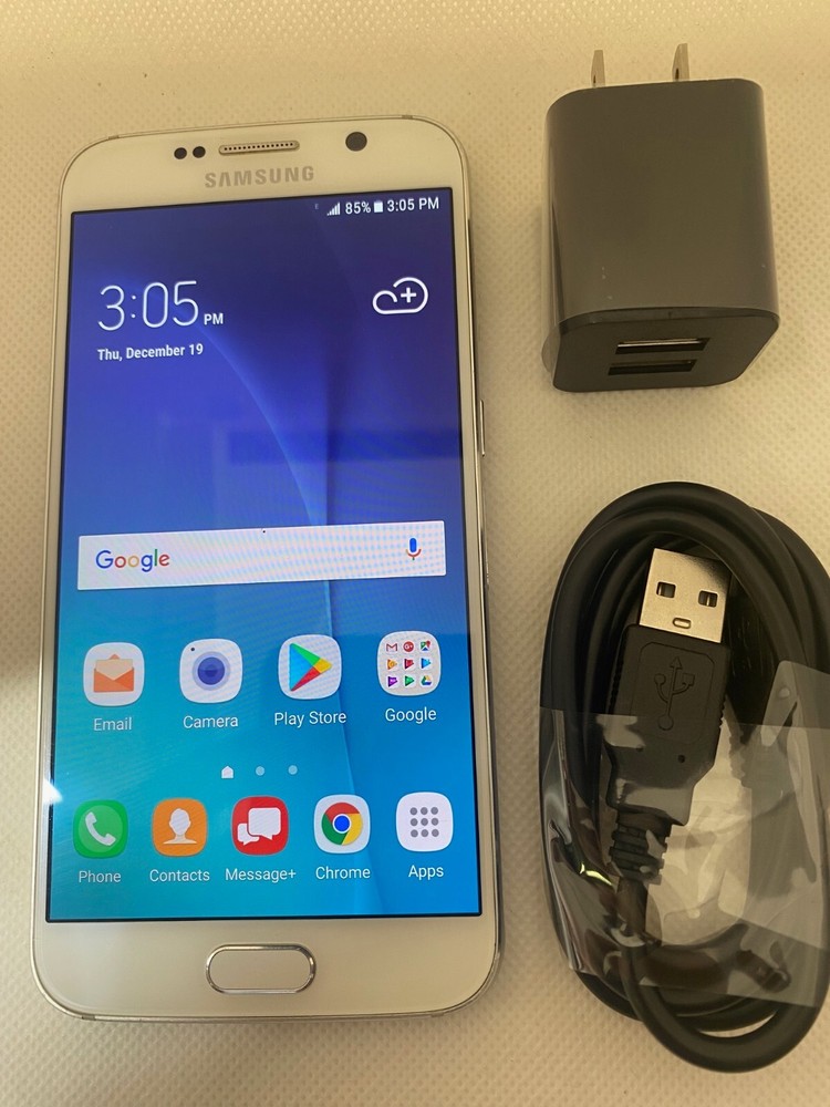 Samsung Galaxy S6 at&t/GSM unlocked SM-G920a 32GB Smartphone – USED White