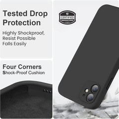 iPhone 11 Case, Upgraded Liquid Silicone with Flat Edges and Camera Protection –