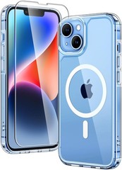 Magnetic Clear 2 in 1 Case for iPhone 14 Slim 6.1 Inch with Screen Protectors