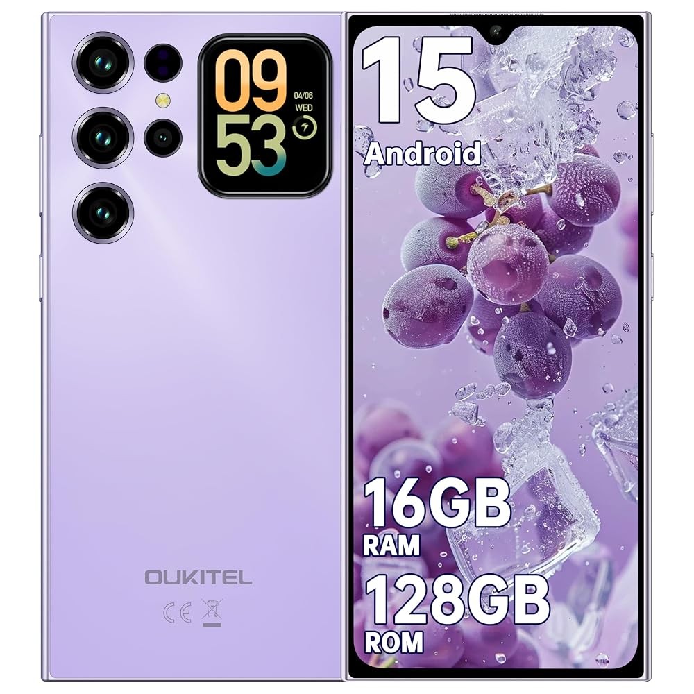 OUKITEL C62 T-Mobile Cell Phone Android 15 16GB+128GB 6.88″+1.81-inch 5150mAh