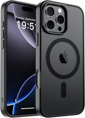 Translucent Matte Magnetic Phone Cover for iPhone 16 Pro Max, Shockproof Case