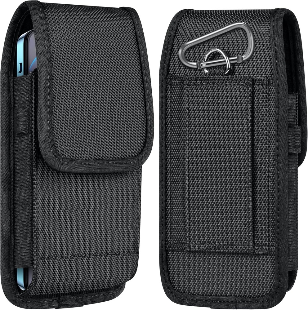 Cell Phone Pouch Nylon Belt Holster Case for iPhone 17 16 15 14 13 12 11 & Pro M