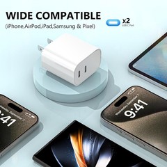 3-Pack 20W USB-C Fast Charger Block for iPhone 17/16/15/14/13/12/11/XR/X