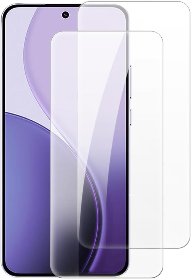 2 Pack Tempered Glass Screen Protector for OPPO Reno 14 Pro 5G China, HD Clear