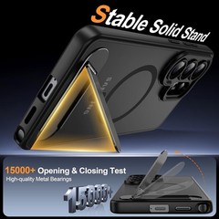 Translucent Matte Black Case for Samsung Galaxy S26 Ultra, Magnetic with Kicksta