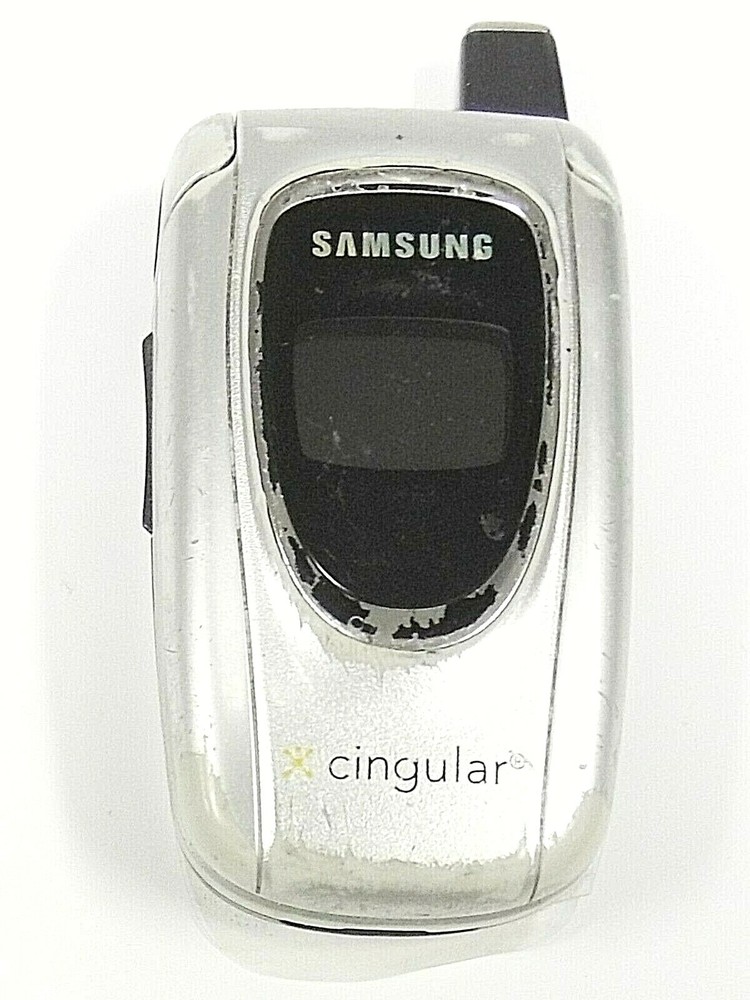 Samsung SGH-X497 – Silver and Black ( AT&T / Cingular ) Cellular Flip Phone