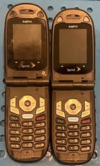2 Sanyo Katana SCP-7000 – Blue, Sprint, Flip Phone, Rare, Each Sold Separately